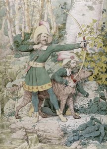 Vázlat Robin Hoodról, 1852 (wc grafit fölött, papíron)