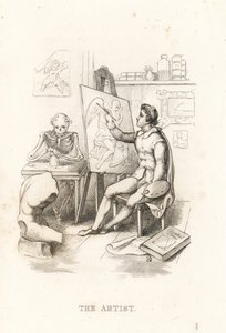 A halál és a művész csontváza.,1827 (metszet)