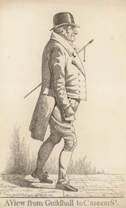 Kilátás a Guildhallról a Cannon Streetre alkotó: Richard Dighton