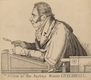 Sir Matthew Wood; Kilátás az Igazságügyi helyiségből, a Guildhallban