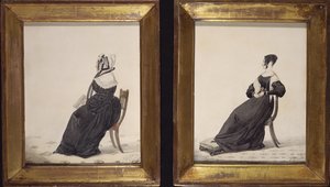 Két özvegy portré, 1837 (wc és ceruza papíron) alkotó: Richard Dighton