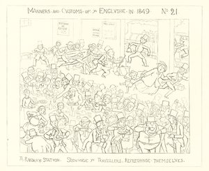 1849, A pályaudvar, ahol az utazók felfrissülnek alkotó: Richard Doyle