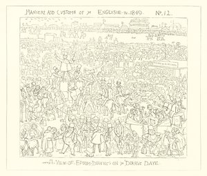 1849, Epsom Downs látványa a Derby napon alkotó: Richard Doyle