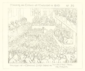 1849, A Büntetőbíróság megjelenése egy gyilkosság miatti érdekes per során alkotó: Richard Doyle