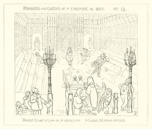 1849, Legfelsőbb Bíróság a Királyságban, a Lordok fellebbezési tárgyalása alkotó: Richard Doyle