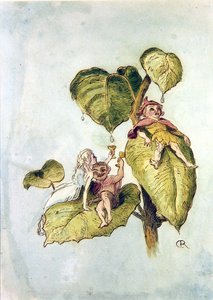 Lakomázás és szórakozás a fuschiák között II (toll és akvarell papíron) alkotó: Richard Doyle