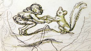 Goblin és mókus (toll, ceruza és mosás papíron) alkotó: Richard Doyle