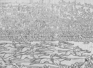A ye Englyshe modorai és szokásai Új sorozat 8. sz.: Ye Derbye Daye 1849 alkotó: Richard Doyle