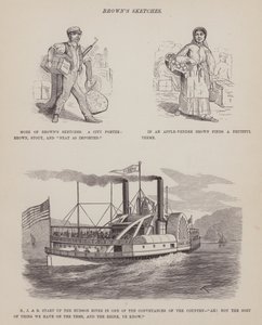 Oldal a Brown, Jones és Robinson urak amerikai körútjából (metszet) alkotó: Richard Doyle