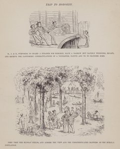 Oldal a Brown, Jones és Robinson urak amerikai körútjából (metszet) alkotó: Richard Doyle