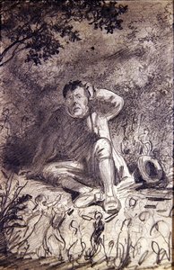 Paudeen és a tündérek mulatsága (ceruza, papír) alkotó: Richard Doyle