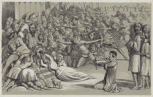 Calais feladása (akvatinta) alkotó: Richard Doyle