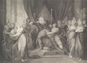 Lear király Kiűzi lányát Cordelia Shakespeare, K..., először 1792-ben adták ki, újra kiadták 1852-ben.