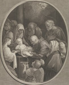 Krisztus körülmetélése, egy csoport férfi és nő körülötte, egy angyal az előtérben..., 1765 alkotó: Richard Earlom