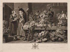 A négy piac: a gyümölcspiac, 1775. alkotó: Richard Earlom