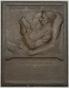 Emléktábla a néhai E. F. Andrewsnak alkotó: Richard Edwin Brooks