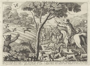 Jacht op patrijsvogels Partridge Hawking (cím a tárgyon) Jachtpartijen (sorozat címe) A vadászat, a hawking és a horgászat többféle módja angolul (sorozat címe) alkotó: Richard Gaywood (possibly)