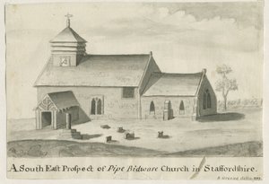 Pipe Ridware templom: szépia festmény, 1777