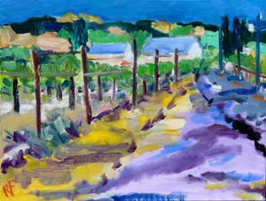 Vineyard Outside Santa Rosa, 2021 (olaj, vászon)