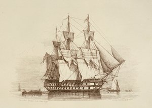 Canopus 80 ágyú Első osztályú 2. osztály, 1849 körül (metszet)