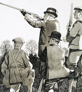 Wales hercegeként Edward király sok időt töltött vadászattal és lövöldözéssel. alkotó: Richard Hook