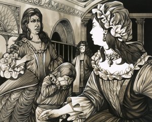 Brandenburg-Ansbachi Karolina veri egyik gyermekét alkotó: Richard Hook