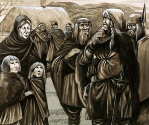 Szegény angolszász családok rabszolgának eladott gyermekei (gouache, papír) alkotó: Richard Hook