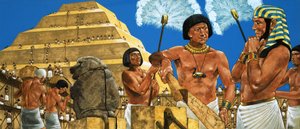 Imhotep, a csillagász és építész, Zoser fáraóval.