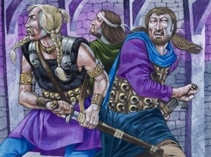 Sir Galahad, Percival és Bors-szal együtt...