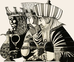 Három királyok (gouache, papír) alkotó: Richard Hook