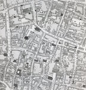 London utcatérképe a Guildhall környékén, 1795 körül (nyomtatott)