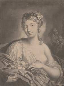 Tavasz: egy fiatal nő, aki virágokat tart a köpenyében, 1775. alkotó: Richard Houston