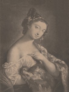 Tél: foltos szőrmepalástot tartó nő, 1775. alkotó: Richard Houston