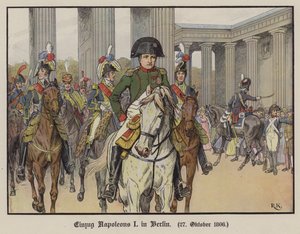 Napóleon belép Berlinbe, 1806. október 27. (színes litó)
