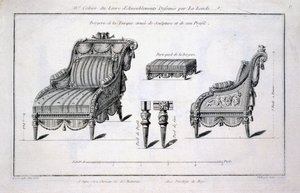 Török stílusú bergere fotel, az Oeuvres divers de Lalonde, díszítő és tervező cégtől, 1780-96 alkotó: Richard Lalonde