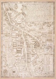 Cambridge térképe, Caius "Historia Cantabrigensis Academia" című művéből, 1574.