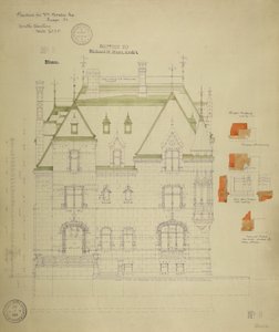 William Borden Residence, Chicago, Illinois, South Elevation alkotó: Richard Morris Hunt