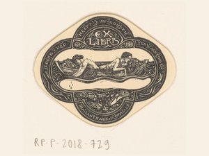 Ex libris: Ina van Eibergen Santahagens-Waller Minden napnak megvannak az arany elvárásai (cím a tárgyon) alkotó: Richard Nicolaüs Roland Holst