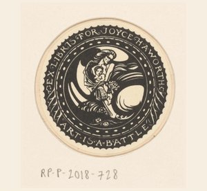 Ex libris Joyce Haworth A művészet csata (cím a tárgyon) alkotó: Richard Nicolaüs Roland Holst