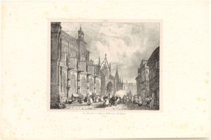 A gisors-i Saint-Gervais-et-Saint-Protais-templom látképe, lap a „Voyages pittoresques et romantiques dans l