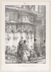 Építészeti maradványok és töredékek: Rouen - Fontaine de la Crosse, 1827. alkotó: Richard Parkes Bonington