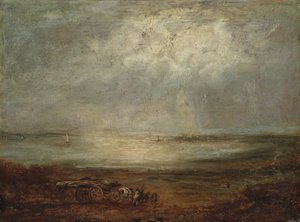 Tengerparti jelenet szekérrel és lóval, 1825 alkotó: Richard Parkes Bonington