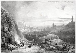 Edinburgh a Szent Antal-kápolnától alkotó: Richard Parkes Bonington