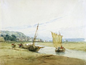 Honfleur közelében, 1822 körül (wc grafit fölött, papíron) alkotó: Richard Parkes Bonington