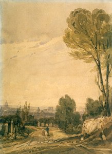 Párizs a Pere Lachaise temetőből nézve, 1825 alkotó: Richard Parkes Bonington