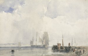 Szállítás torkolatban (papíron grafittal) alkotó: Richard Parkes Bonington