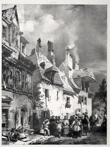 Utca Besançon külvárosában, Franciaország, 1827. alkotó: Richard Parkes Bonington