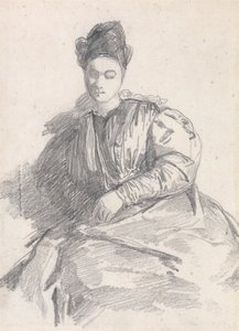 Tanulmány egy ülő nőről alkotó: Richard Parkes Bonington