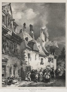 Festői és romantikus utazások az ókori Franciaországban, Franche-Comté: Kilátás egy utcára Besançon külvárosában alkotó: Richard Parkes Bonington