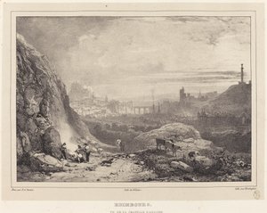 Edinburgh a Szent Antal-kápolnából nézve alkotó: Richard Parkes Bonington after Francois Alexandre Pernot